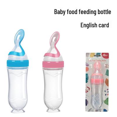 Silicone Baby Rice Cereal Feeding Bottle with Spoon for Newborns