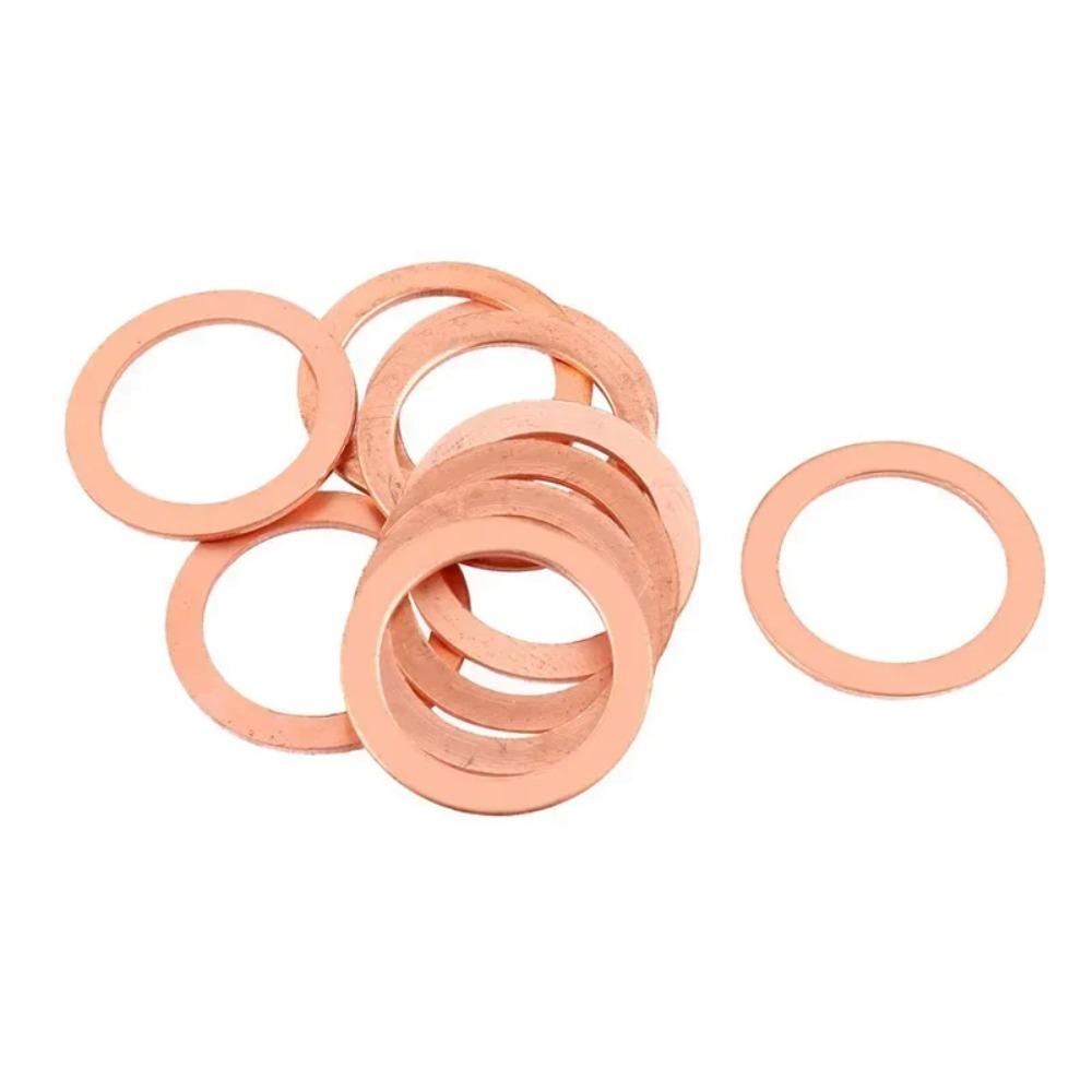 Juego de tuercas y pernos de junta de arandela de cobre, Kit surtido de sellos de anillo plano 50/100/200pcs tapones de sumidero