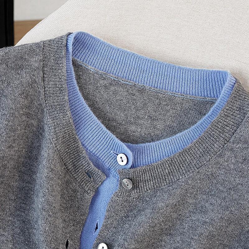 Women's Round Neck Faux Two-Piece Knit Sweater