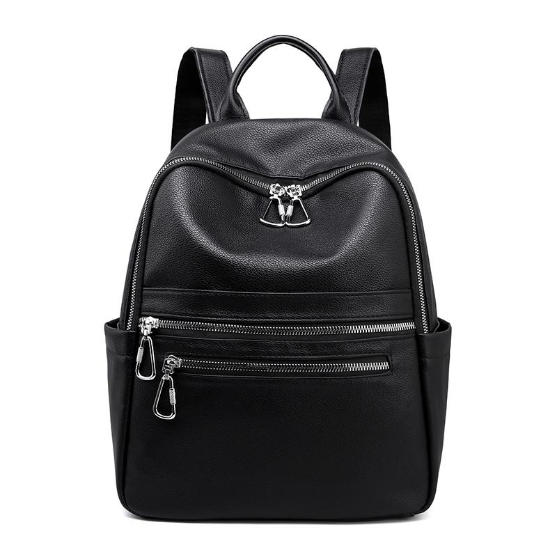 

Мягкий женский рюкзак из искусственной кожи, водонепроницаемые противоугонные дорожные рюкзаки большой емкости, женские сумки на плечо чёрный