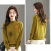 Solid-color Sweater Women's Trendy Casual Long-sleeved Knitted Sweater Loose Half Turtleneck Pullover Autumn and Winter Top