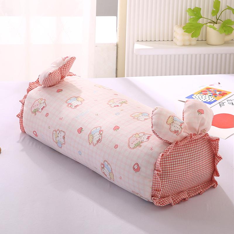 Pure Cotton Cartoon Buckwheat Pillow - Breathable, Sweat-Absorbent, Herbal Core, Removable & Washable Cover, Ideal for Kids & Students.
