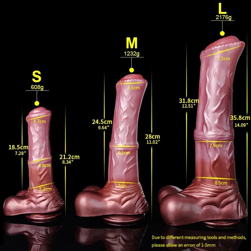 Giant Horse Dildo 8.8cm Thick Realistic Animal Penis Huge Cock Anal Orgasm Masturbators With Sucker Sex Toy For Women Men