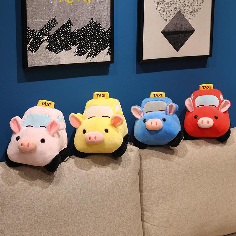 Adorable Pig Taxi Plush Toy - Cute Children's Doll Gift