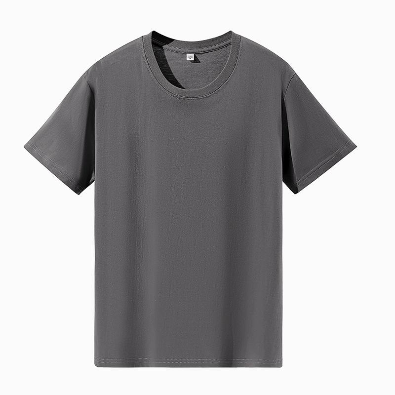 Unisex 180g Combed Cotton Round Neck T-shirt, Short Sleeve, Plain Color, Logo Print, Base Layer Shirt