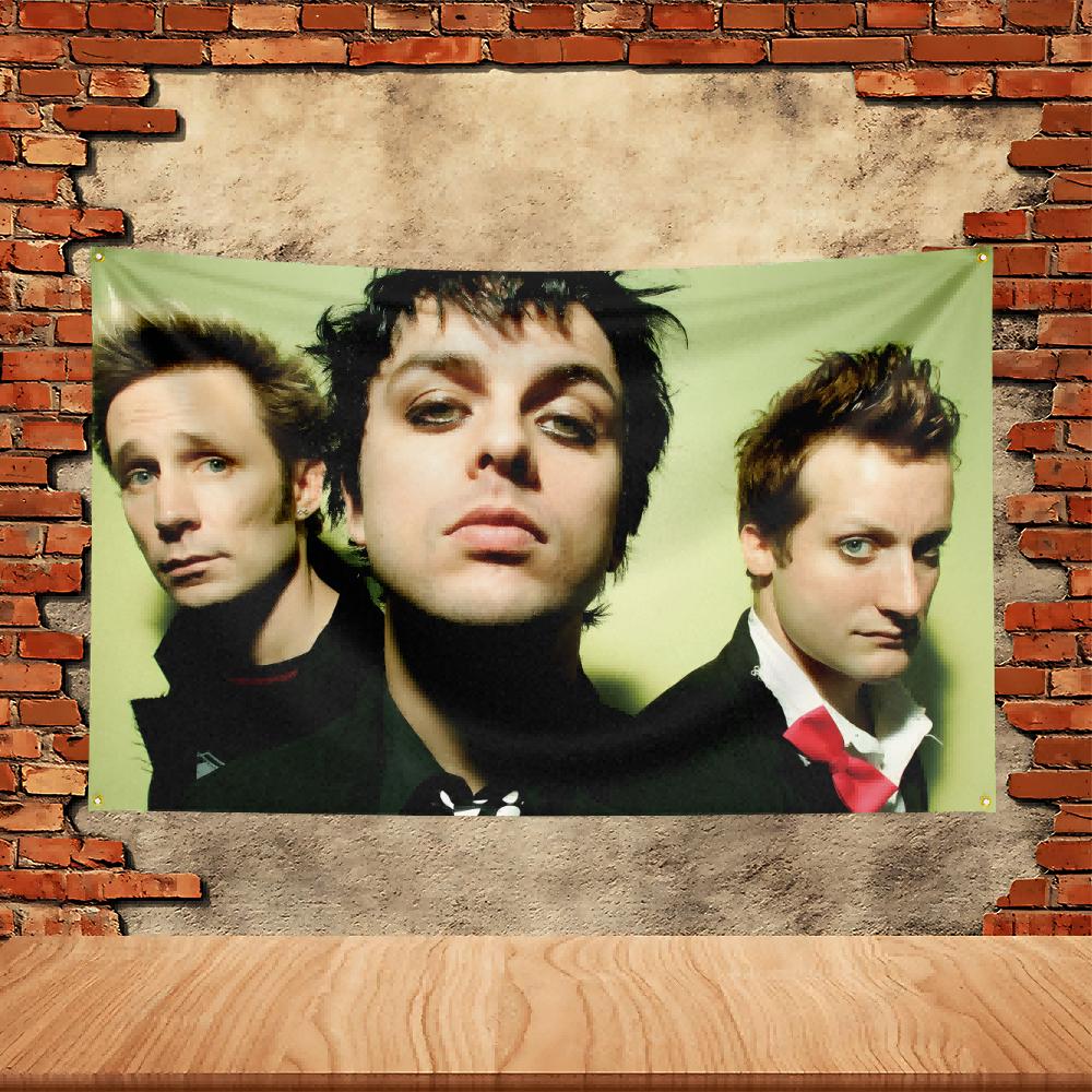 Green Day Band Party Flagge Polyester Bedruckte Fahne Banner Wandteppich für Garten Garage Dekoration Konzert Flagge