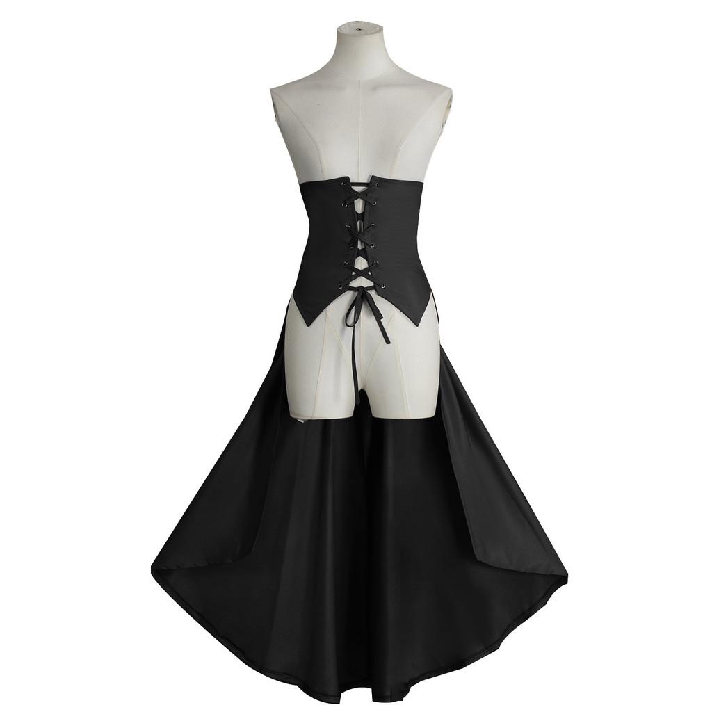 

Japanese Anime Costume Female Waistcinching Floral Skirt For Cosplay And Halloween S чорний