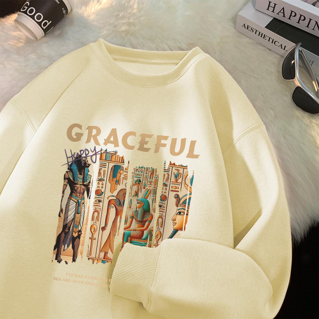 Round Neck Sweatshirt Men's Autumn and Winter New Style Youth Printed Loose Large Size Tops for Men