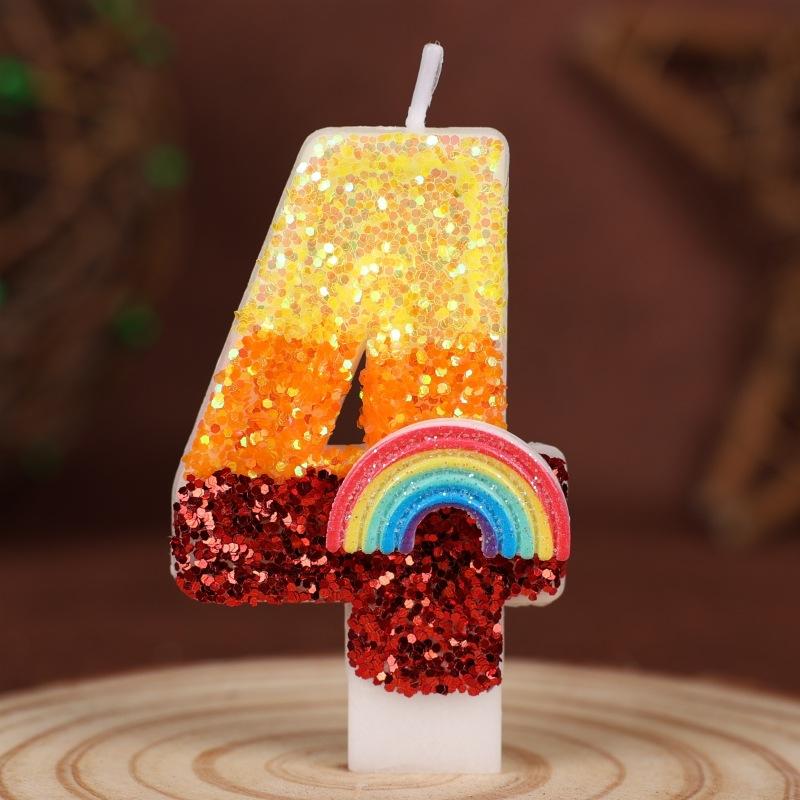 Hope Rainbow Numbers Birthday Candle Cake Party Decoration Birthday Handmade Candles 0-9