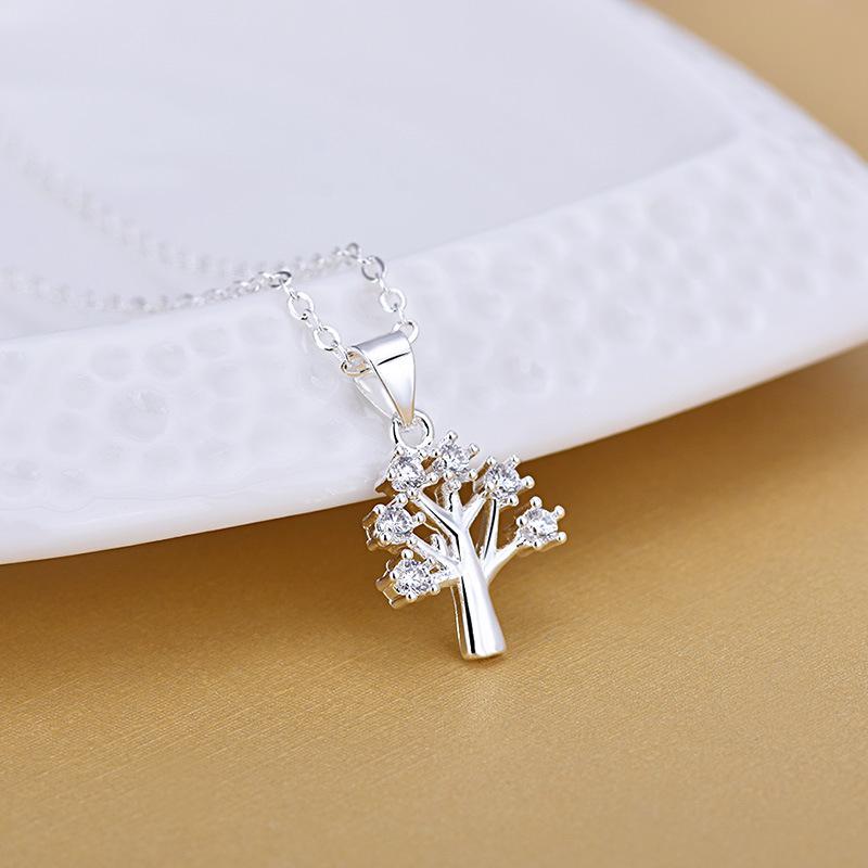 S925 Silber Weihnachtsbaum Mikro-Set Diamant Schlüsselbeinkette