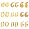 Stainless Steel Gold Hoop Earrings for Women Girls, Waterproof 18K Gold Plated Hypoallergenic Diamond Earrings Christmas Gifts