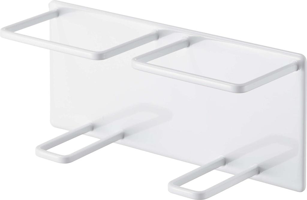 Yamazaki Magnetic Bathroom Tube Bottle 18cm W x D x 8cm Floating Storage for Cleansing Face Bathroom 5506 & Holder, Medium, Double, White, Approx.