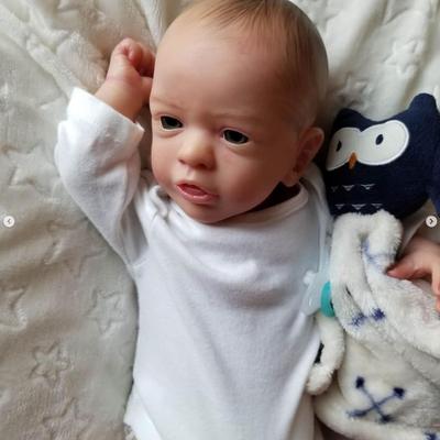 3D Marble Texture Skin Visible Veins Soft Silicone Reborn Baby Boy Doll Toy For Girl 45 CM Cloth Body Art Bebe Boneca Play House