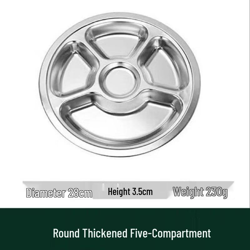 304 Stainless Steel Divided Meal Tray