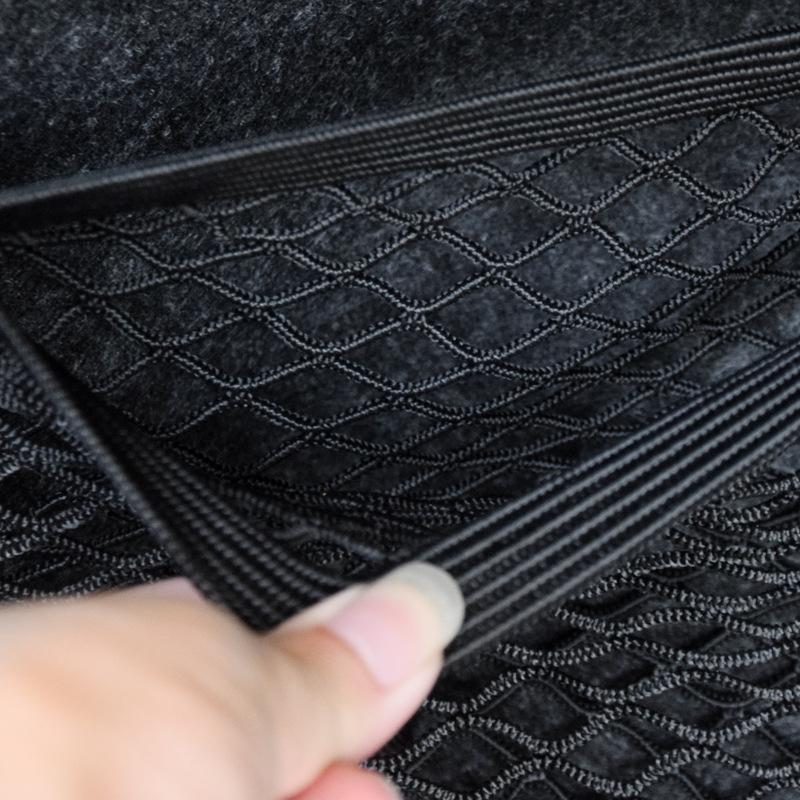 Car Back Rear Mesh Trunk Seat Elastic String Net Magic Sticker Storage Bag Pocket Cage Auto Organizer Seat Back Bag