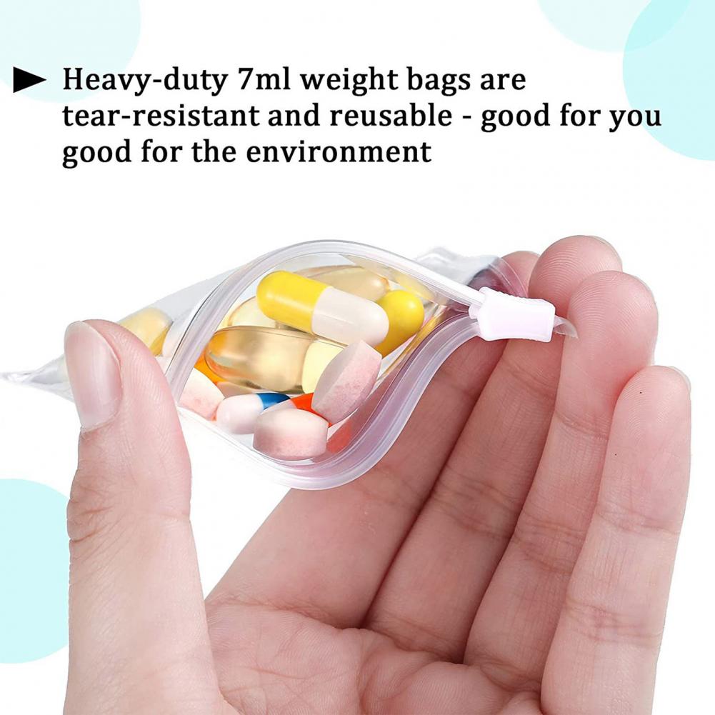 24Pcs 3" Pill Pouch Bags Zippered Storage Bags Good Sealing Reusable Translucent Medicine Organizer Self Sealing Pill Bags