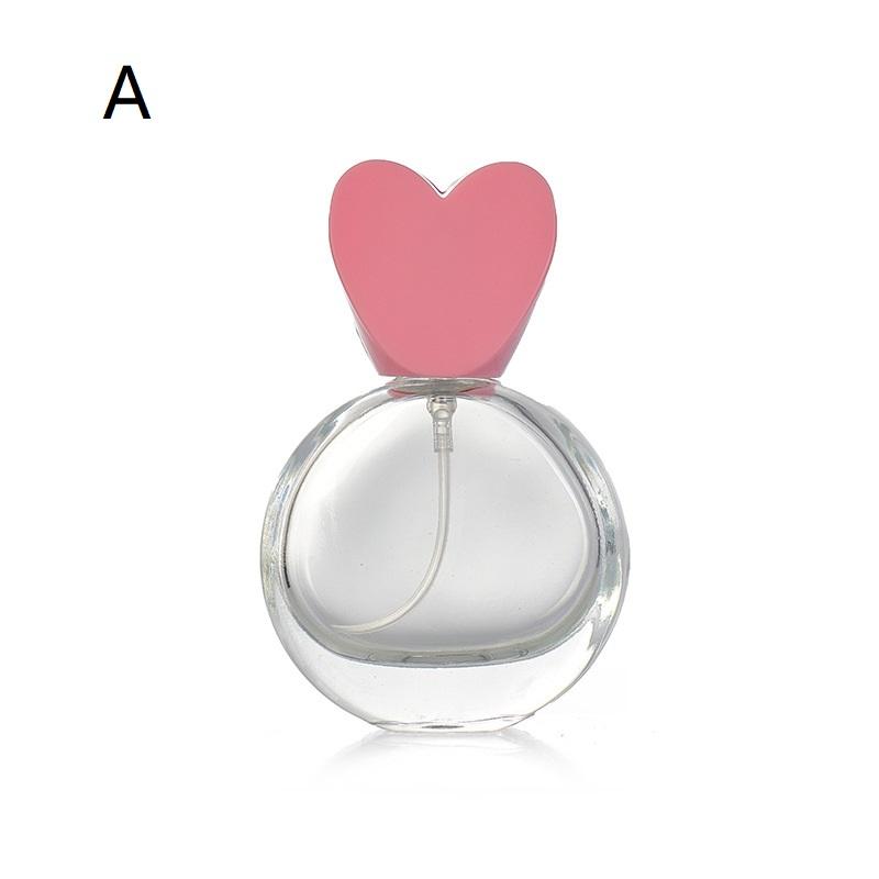 25Ml Atomize Spray Bottle Heart-Shaped Lid Screw Pump Square Round Empty Clear Glass Refillable Perfume Bottles 25ML