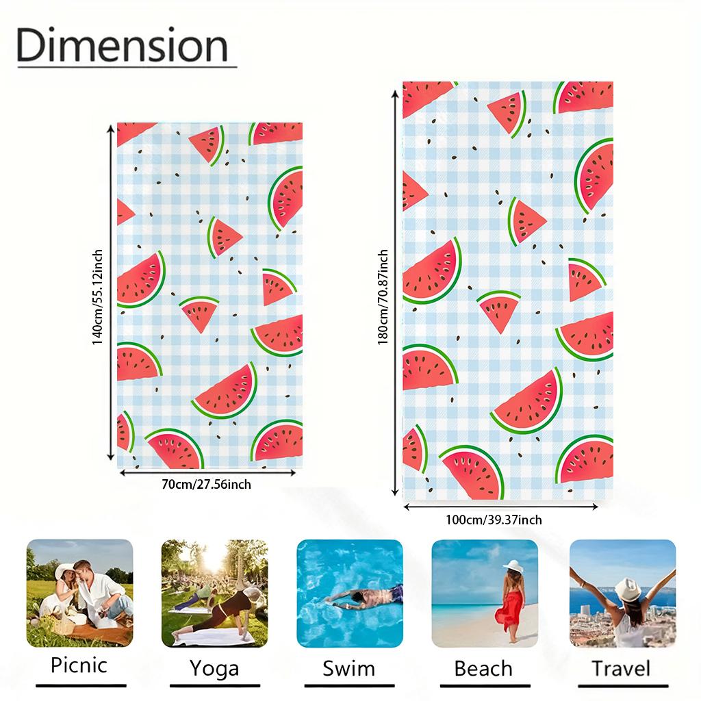 1Pc Watermelon Beach Towel Swimming Quick-Drying And Super Absorbent Suitable For Beach Vacation Pool Summer Gift For Friends