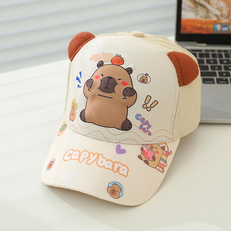 

Cute Cartoon Duckbill Sun Hat for Kids – Spring/Autumn Outdoor Cap with Ear Flaps for Boys & Girls One Size бежевий