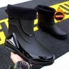 Fashion Short-tube Waterproof Shoes Men's Rain Boots Low-cut Warm Work Rubber Shoes Non-slip Fishing Kitchen Rain Boots Men