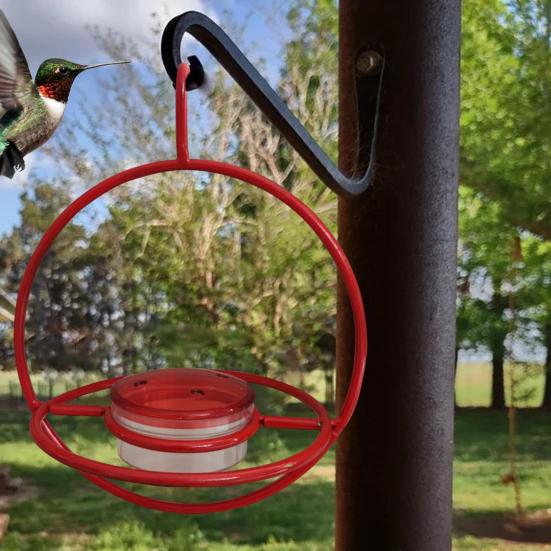 Sirkulær hengende kolibrimater Metallring Fuglemater Maur- og biesikre kolibrier Nektarvannstasjon for utendørs veranda