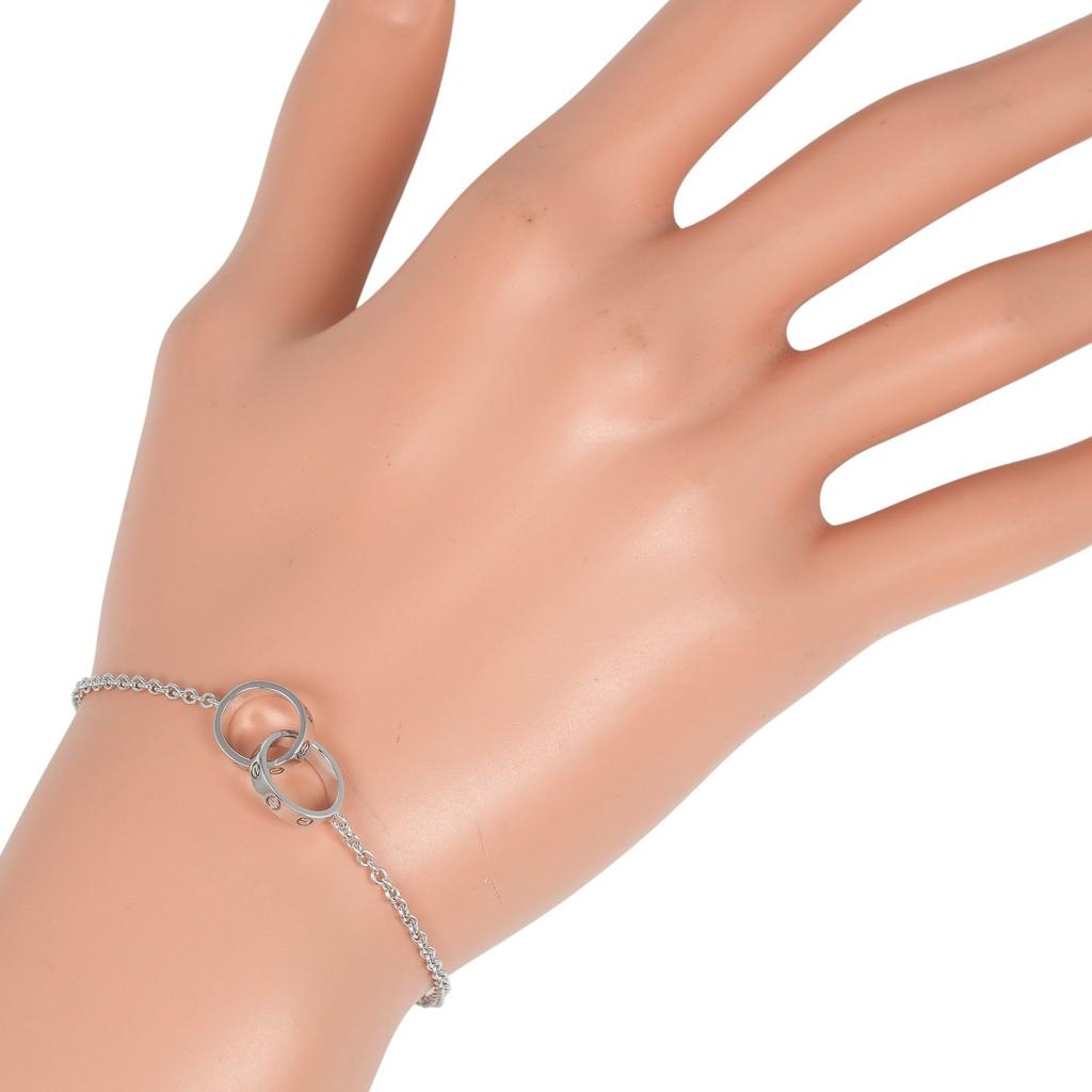 CARTIER Baby love Bracelet Wrist Size6.9" K18 white gold 4.35g Women Used