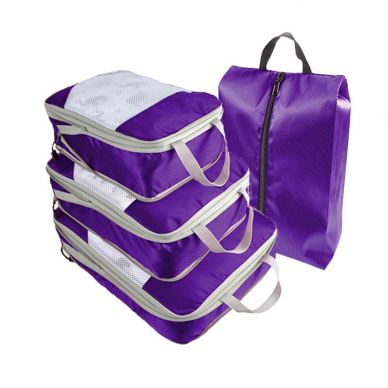 4pcs Travel Luggage Compression Bags, Lightweight Versatile Clothes Organizers, Lightweight Expandable Versatile Dustproof Bags