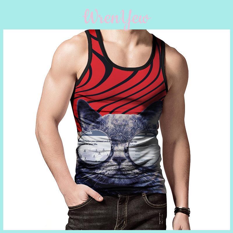 Premium Quality Summer Men's Tank Tops Vest Featuring Vibrant 3d Printed Graphics