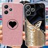 Cute Flower Cat Painted Case For Xiaomi Redmi 12 5G 2023 Soft Silicone TPU Back Cover For Redmi12 5G Global Phone Bumper