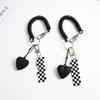 Cartoon Acrylic Cute Checkerboard Car Keychain Key Rings Bag Pendant Anti-Lost