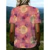 Large size women's 2026 new 3D printed V-neck short sleeved T-shirt, comfortable, loose and versatile casual top