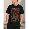 Herren schwarzes Kurzarm-Rundhals-T-Shirt mit auffälligem deutschen Text und karierter Kilt-Grafik, weiches Baumwollgefühl, lässiger Streetwear-Stil für den Alltag