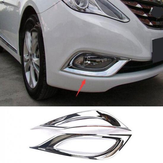 Для Hyundai Sonata 2011-14 Хромированная Декоративная Накладка Рамки Противотуманной Фары Переднего Бампера