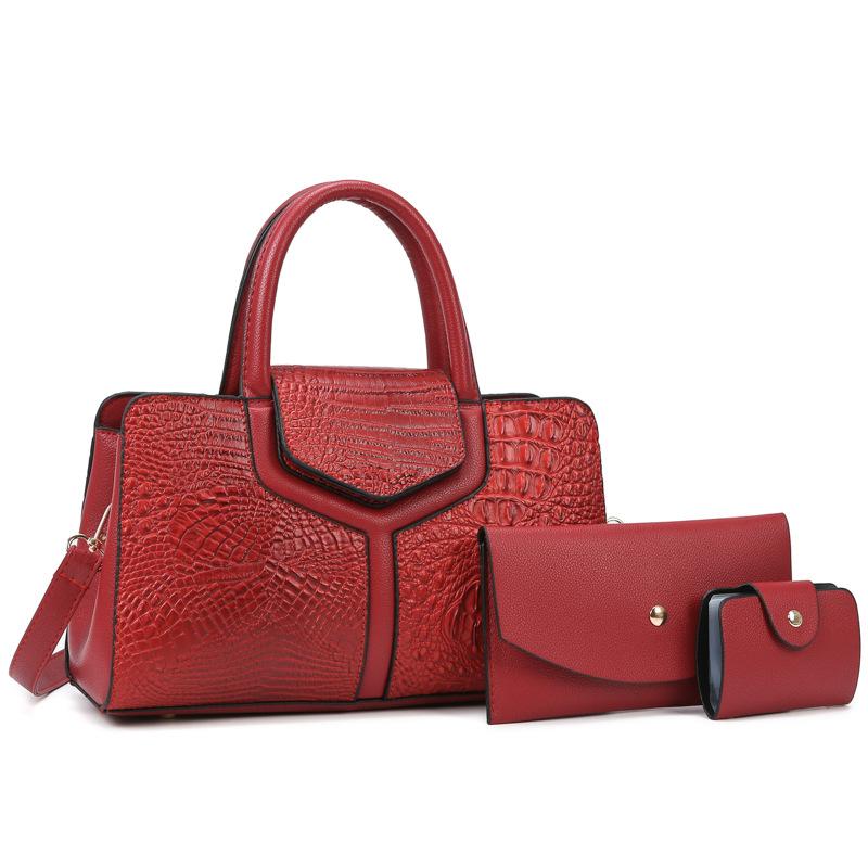 Women's bag new crocodile pattern embossed mother and child bag fashionable retro large-capacity shoulder oblique span bag