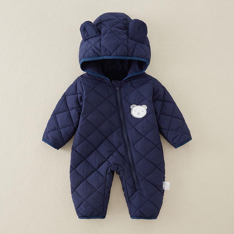 Winter-Outfit für Säuglinge und Kleinkinder, verdickte, mit Kapuze, Baumwolle gefütterte Jacke, Mantel, Neugeborene Jungen und Mädchen, Baby-Herbst- und Winteranzug