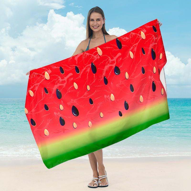 Ultrafine Microfiber Quick-Dry Beach Towel Adults Digital Print Sports Swim Cover-Up Gym Fitness Lightweight Absorbent Blanket