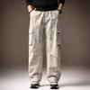 High-end American retro washed overalls men's autumn new loose straight paratrooper dirty dyed multi-pocket casual pants