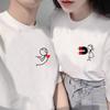 Couple Printed Short Sleeved T-shirt, Unisex Clothing Shirts for Women and Men,couple T Shirt Man and Woman,Summer Clothing