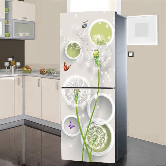 

Наклейка на холодильник с водой и растениями, книжный шкаф, наклейки с пейзажем, Muraux, декоративная виниловая стена, свадебное украшение, эстетический декор комнаты 40x120cm(1pcs)