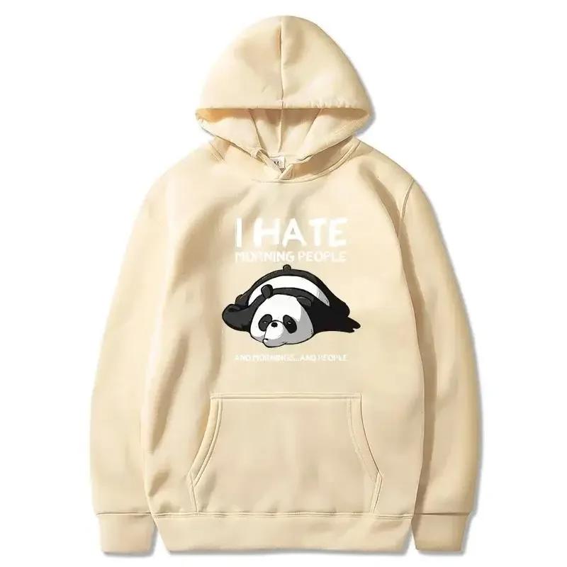 Lazy Panda I Hate Morning People Print Hoodie Wo Casual Fashion Hoody Autumn Soft Sweatshirt Harajuku Warm Women Sportswear