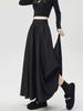 Women's Umbrella Skirt High Waist Long Skirts Grey Casual Korean Fashion Clothing Vintage Style