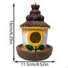 Bird House with Feeder Hummingbird Nest Home Decor Hanging Hut Resin Shelter for Wrens Cardinals