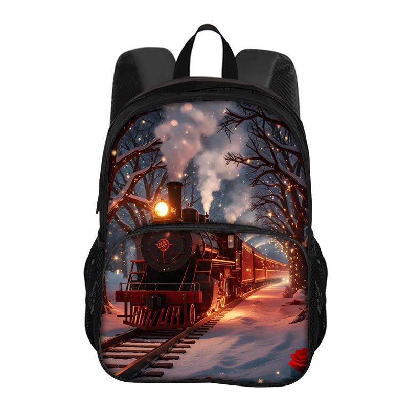 Train Round Front Bag Backpack Fashionable Large Capacity New Lightweight Printed Best Companion for Boys and Girls