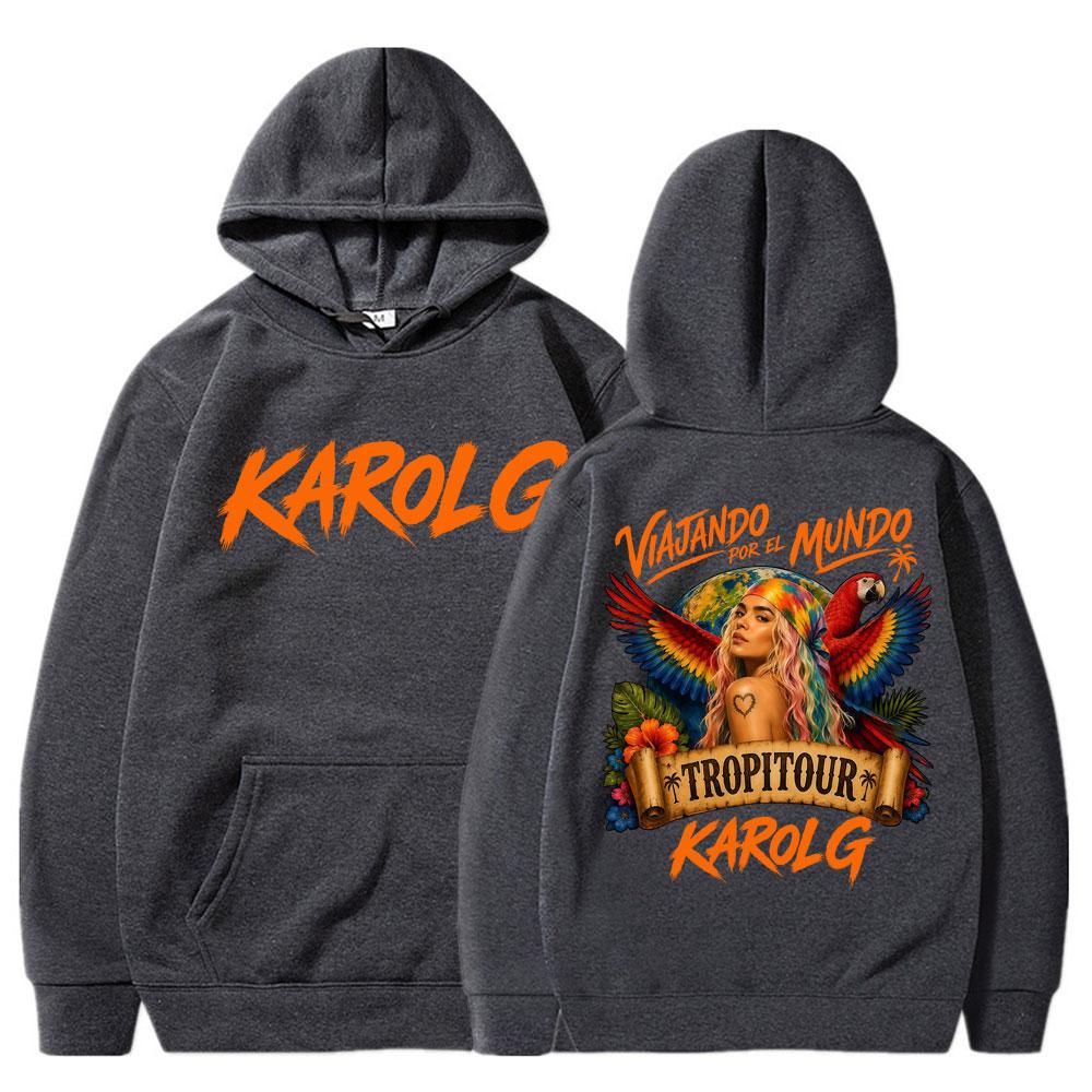 Karol G Tropicoqueta Tour Album  Hoodie Men Women Popular Fashion Sweatshirts Oversized Casual Fleece Sportwear Fans Gifts