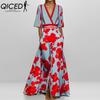 Women's Fashion Summer Spring Short Sleeve V-Neck Casual Dresses
