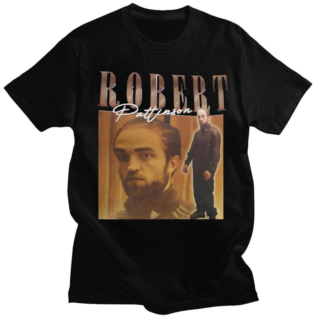 Robert Pattinson 90s Vintage Unisex Zwart T-shirt Unisex T-shirt Oversized Grafische T-shirts 100% Katoen T-shirt Unisex Dames T-shirts Tops