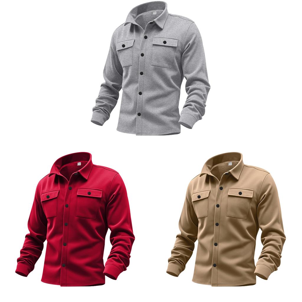 Mens Casual Fleecelined Jacket With Multiple Pockets For Autumn Warmth And Urban Style
