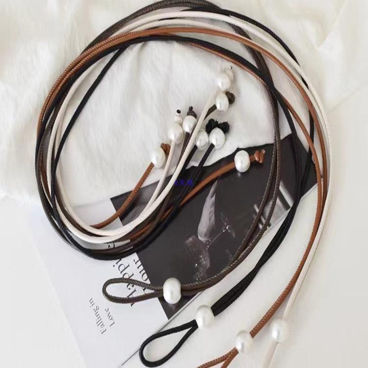 Sommer Perle Dünner Taillen Seilgürtel für Kleider – Damenmode Accessoire im Schlichten Stil