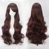 Long, Curly, Wavy, Heat-Resistant Cosplay Wig with Side Bangs, Perfect for All-Purpose Costumes and Events, Includes Wig Net (Dark Brown)