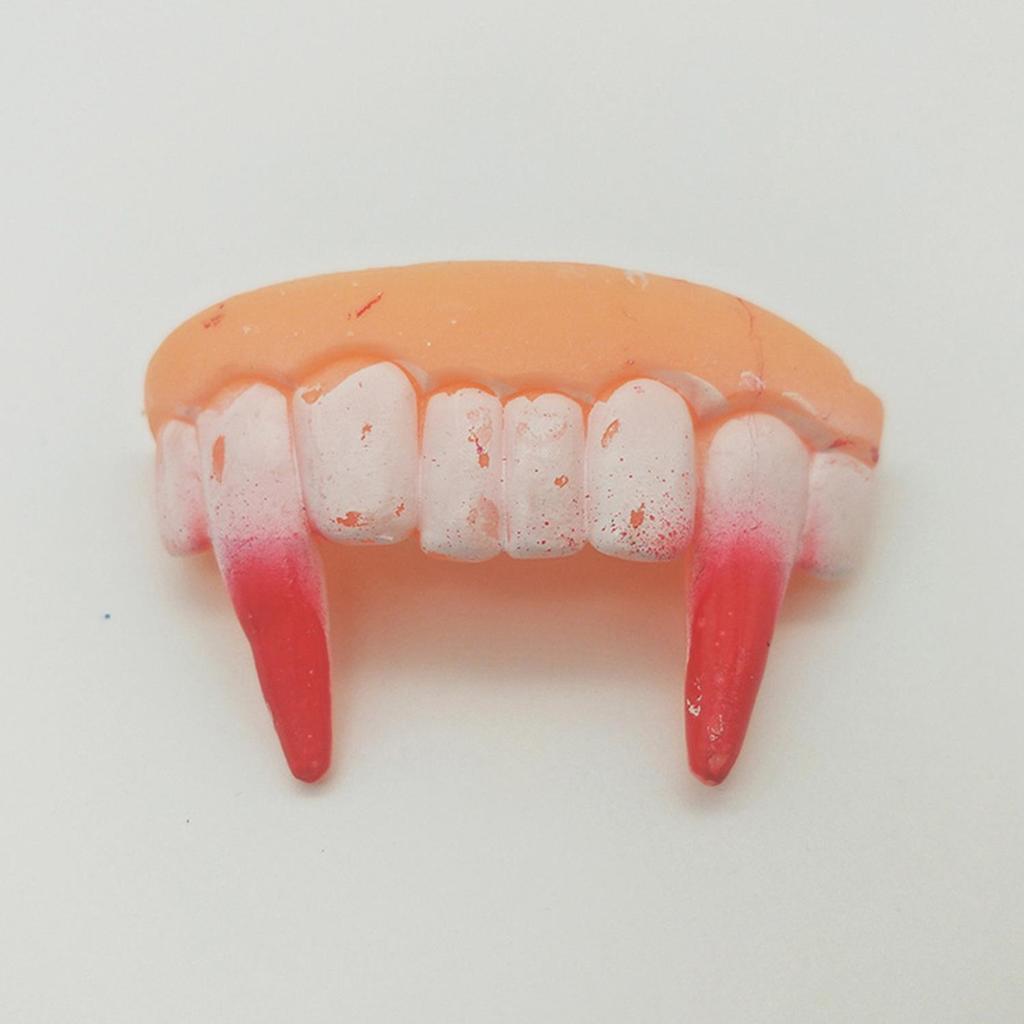 1 Pair Funny Fake Teeth Fangs Cosplay Costume Acssory Party Supplies Halloween Cosplay Humorous Dentures April Fool's Day Gift